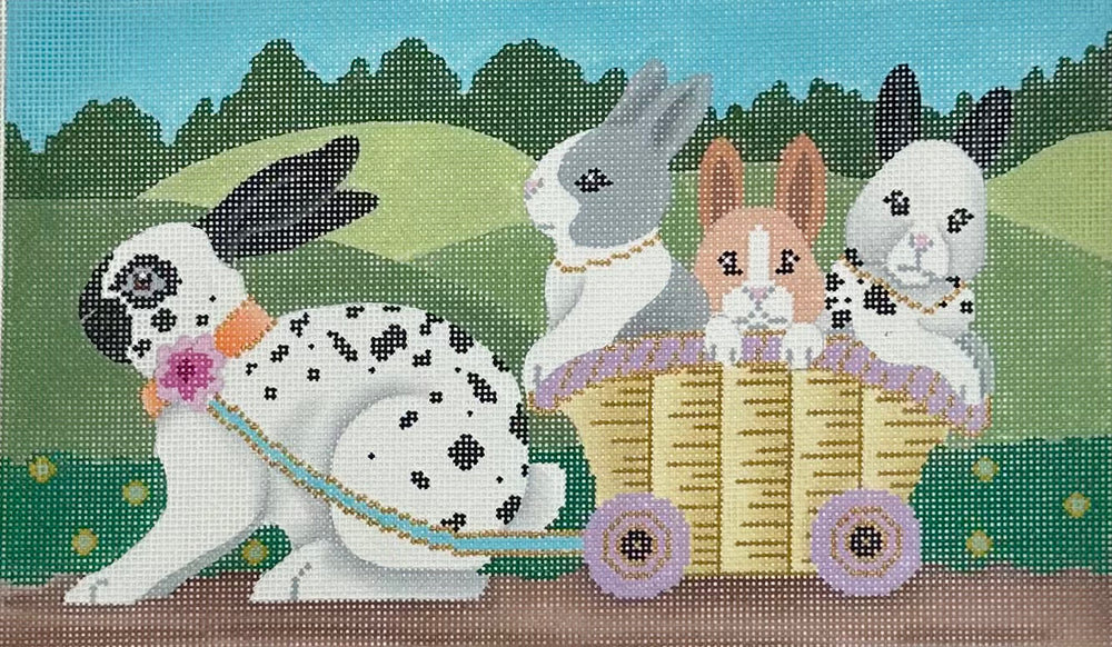 Bunny with Babies in Cart