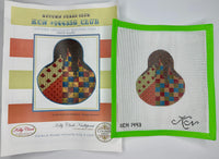 Autumn Checkered Madness Pear with stitch guide
