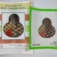 Autumn Checkered Madness Pear with stitch guide