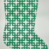 Green/White Geometric Stocking