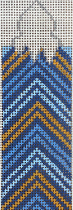 Hanukkah Candle - Blue and Gold Stripes