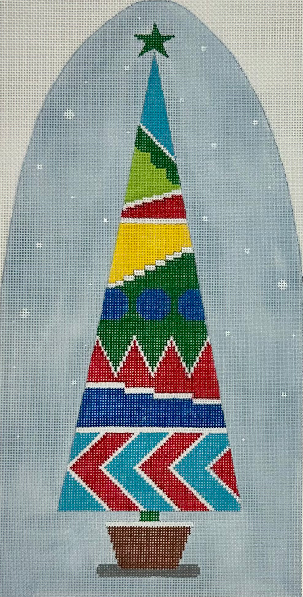 Topiary Tree with Green Star with stitch guide