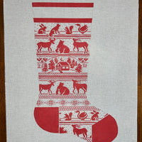 Red Knit Pattern Stocking