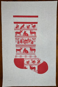 Red Knit Pattern Stocking