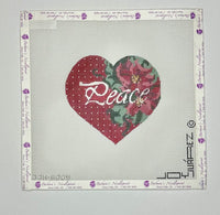 Peace with Poinsettia Heart
