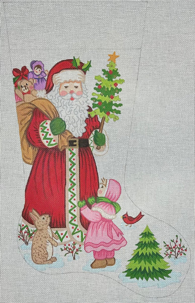 Elk Village Santa Needlepoint Christmas Stocking – The Well