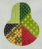 Crazy Quilt Sampler Pear with stitch guide
