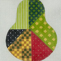 Crazy Quilt Sampler Pear with stitch guide