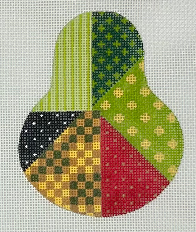 Crazy Quilt Sampler Pear with stitch guide