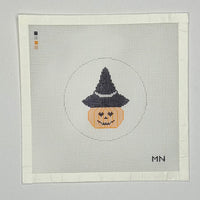 Heart Eyes Pumpkin in Witch Hat
