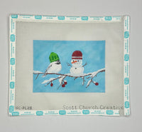 Chickadee and Snowman

