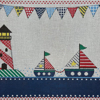 Patterned Sailboats Birth Announcement