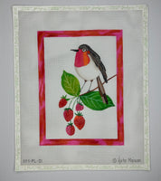 Bird with Strawberry Branch
