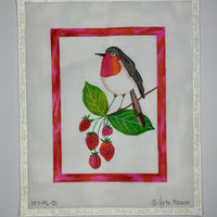 Bird with Strawberry Branch