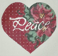 Peace with Poinsettia Heart

