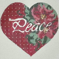 Peace with Poinsettia Heart