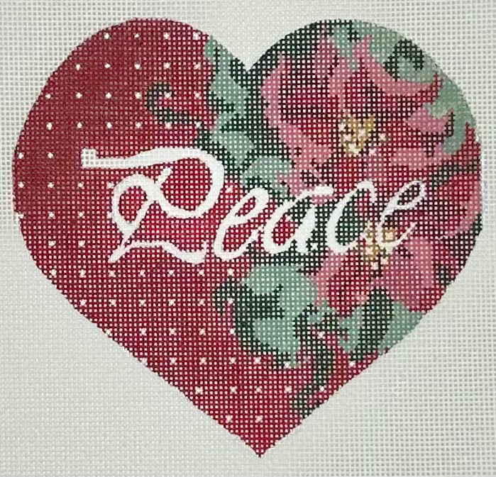 Peace with Poinsettia Heart