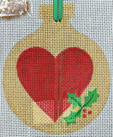 Heart with Holly Ornament
