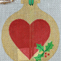 Heart with Holly Ornament