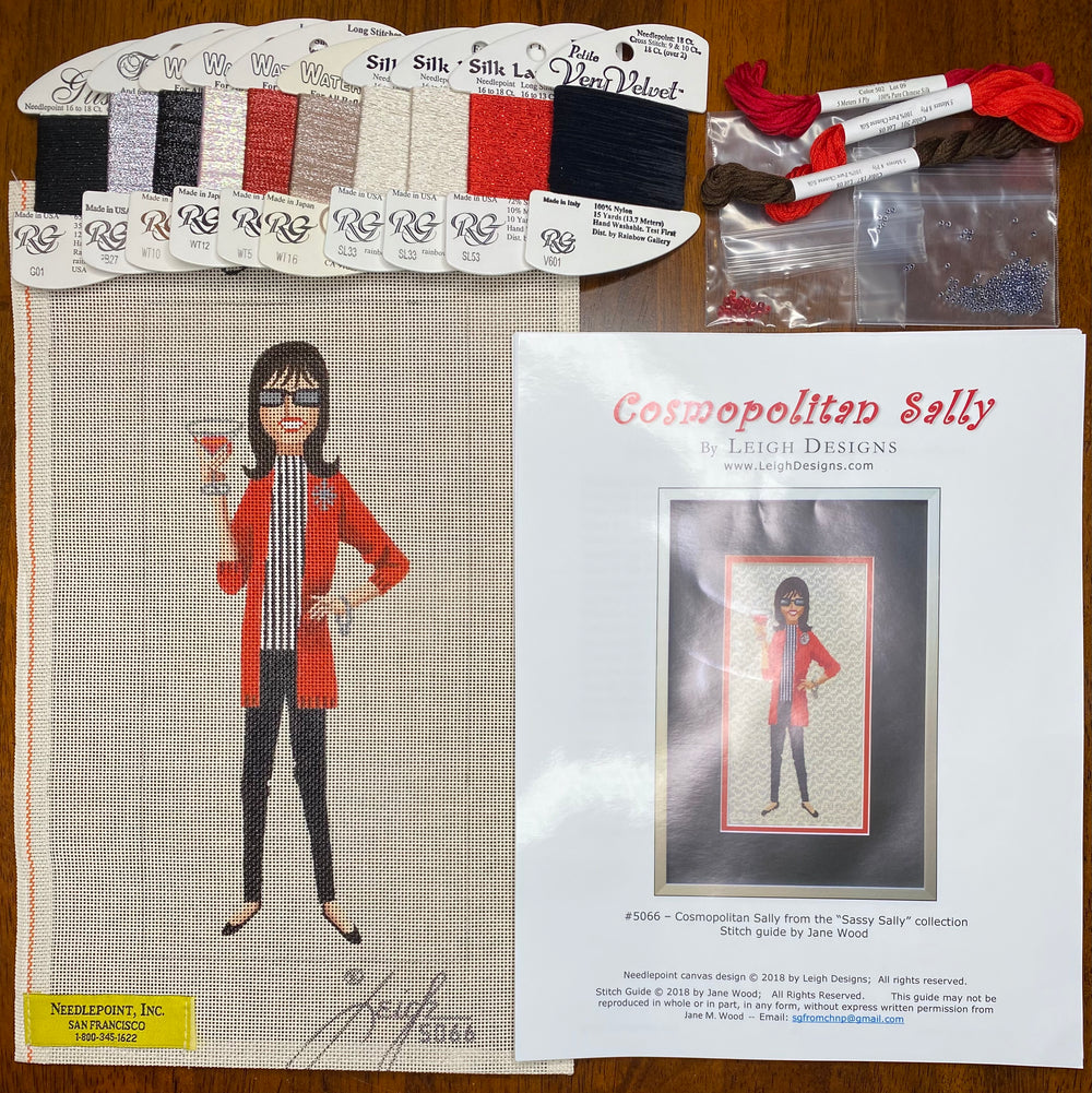 Cosmopolitan Sally with stitch guide and threads