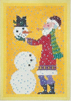 Santa Building Snowman Ornament with stitch guide
