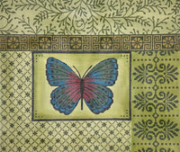 Blue Butterfly and Pattern
