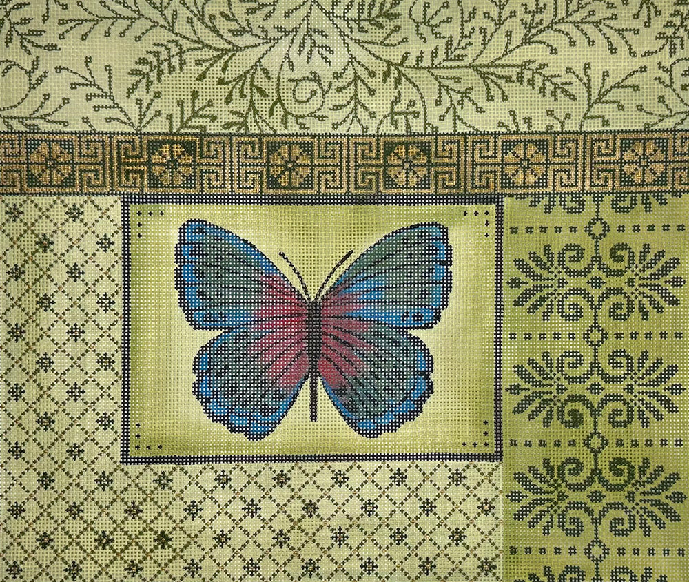 Blue Butterfly and Pattern