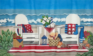 Red, White & Blue Beach with stitch guide