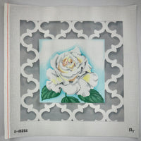 White Rose with Quatrefoil Border