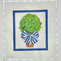Topiary with Blue Bow