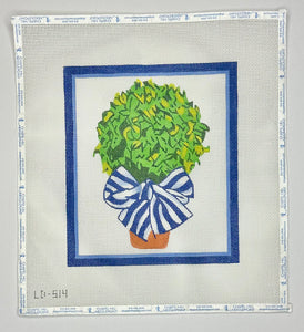 Topiary with Blue Bow