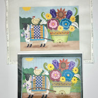 Sheep Pulling Flower Cart III with stitch guide