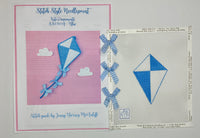 Blue Kite Ornament with stitch guide
