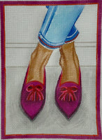 Here's Looking at Shoe - Plum & Pink Tasseled Flats
