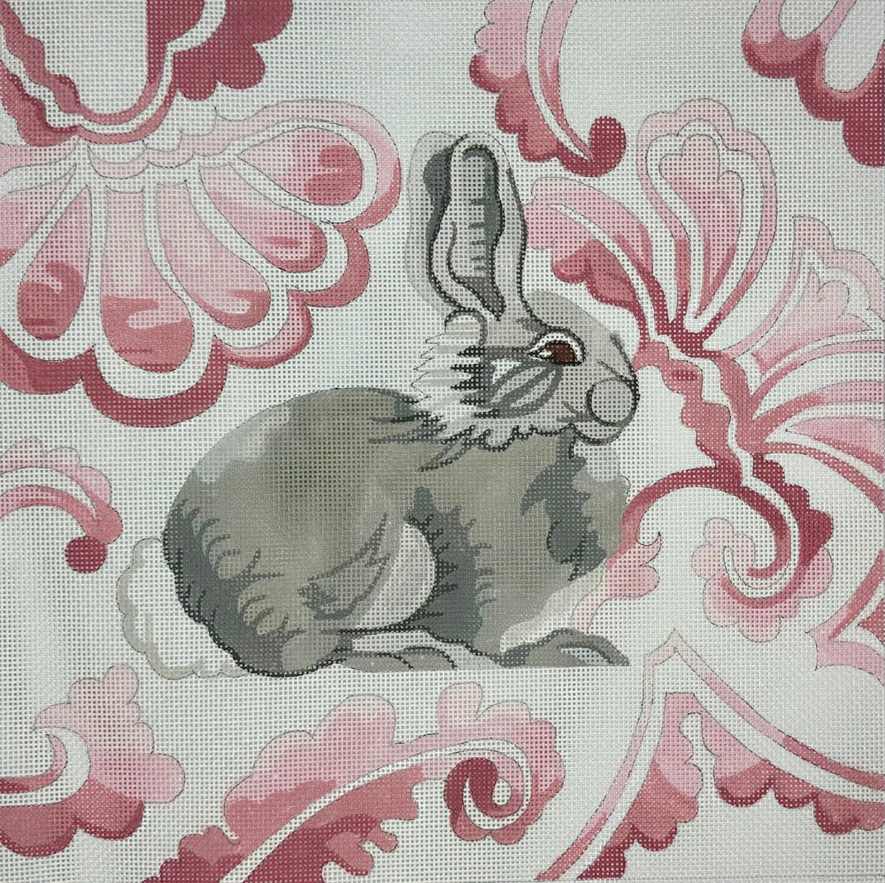 Bunny - Pink Background Pillow