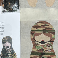 Army Girl with stitch guide and beads