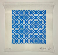 Blue and White Geometric Pattern Pillow
