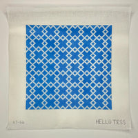 Blue and White Geometric Pattern Pillow