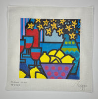 Wine Lemons and Flowers
