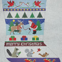 Bold Stripe, Santa and Animals Stocking