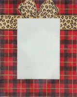 Red Plaid Frame with Leopard Bow
