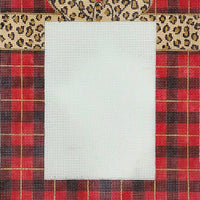 Red Plaid Frame with Leopard Bow