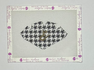Letter E Houndstooth Strawberry