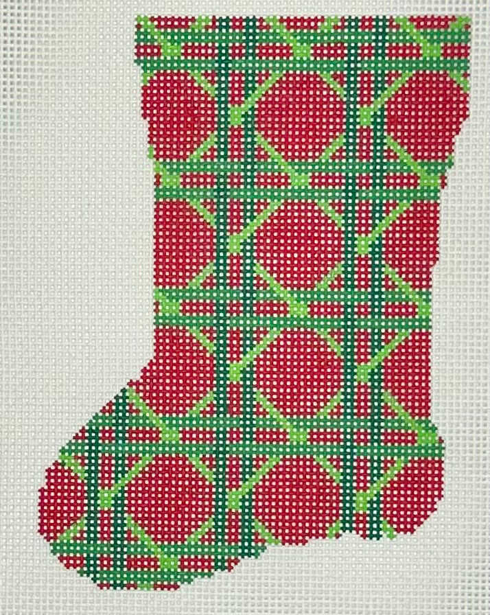 Red/Green Caning Mini Sock