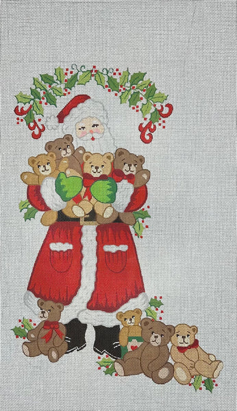 Elk Village Santa Needlepoint Christmas Stocking – The Well