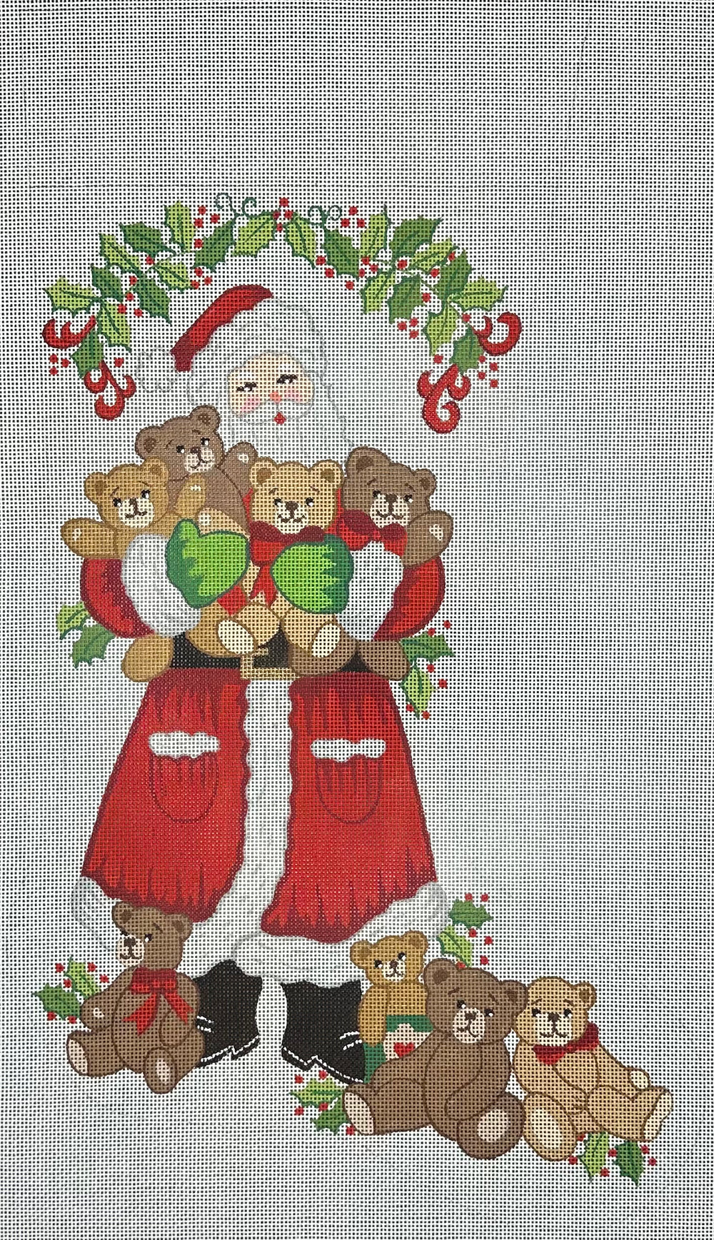 Santa with Teddy Bears Stocking