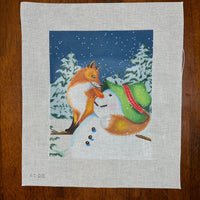 Snowman with Fox