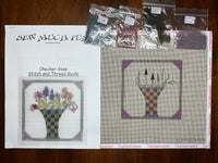 Checker Vase with stitch guide and beads
