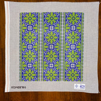 Heart Medallion Pillow  - Blue/Green