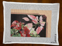 Pink & Red Poinsettias Christmas Pillow
